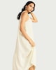 image 1 of F&F Pure Cotton Lace Back Sleeveless Midi Beach Dress in Cream