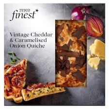Tesco Finest Vintage Cheddar & Caramelised Onion Quiche 420G