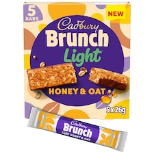 Cadbury Brunch Light Oats and Honey Wholegrain Cereal Bars 5 x 26g