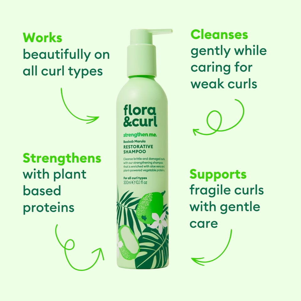 image 1 of Flora & Curl Baobab Marula Restorative Shampoo 300ml