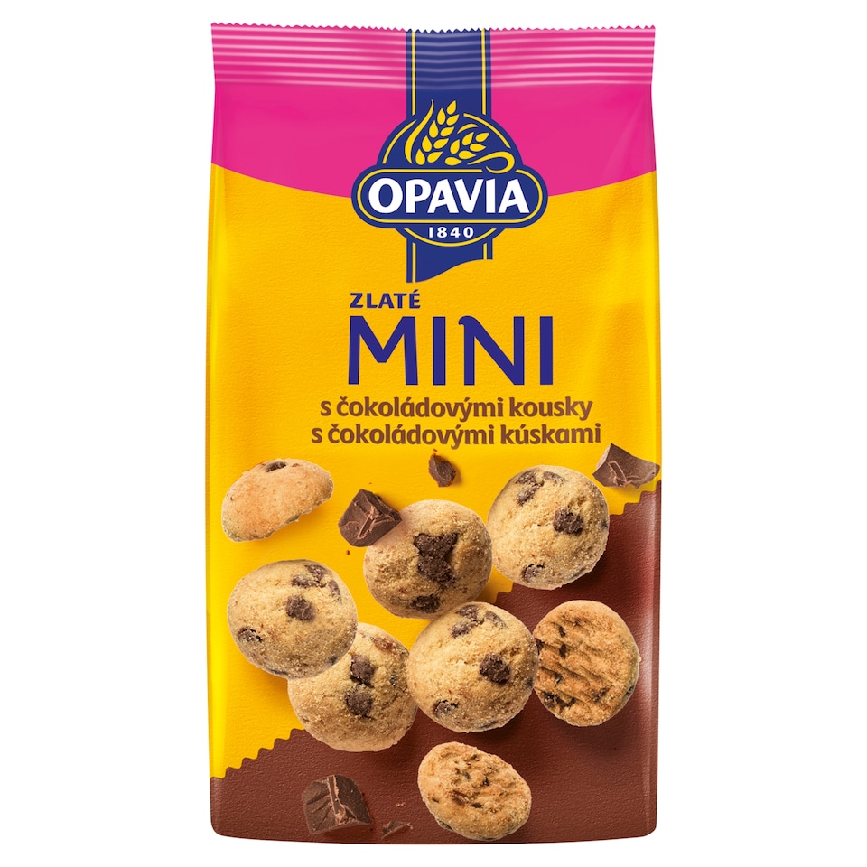 Opavia sušenky Zlaté Mini s čokoládovými kousky 180g
