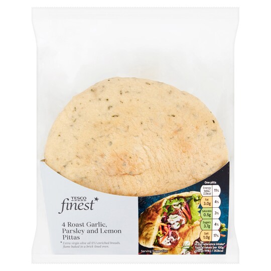 Tesco Finest 4 Garlic & Herb Pitta
