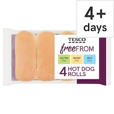Tesco Free From Hot Dog Rolls 4 pack