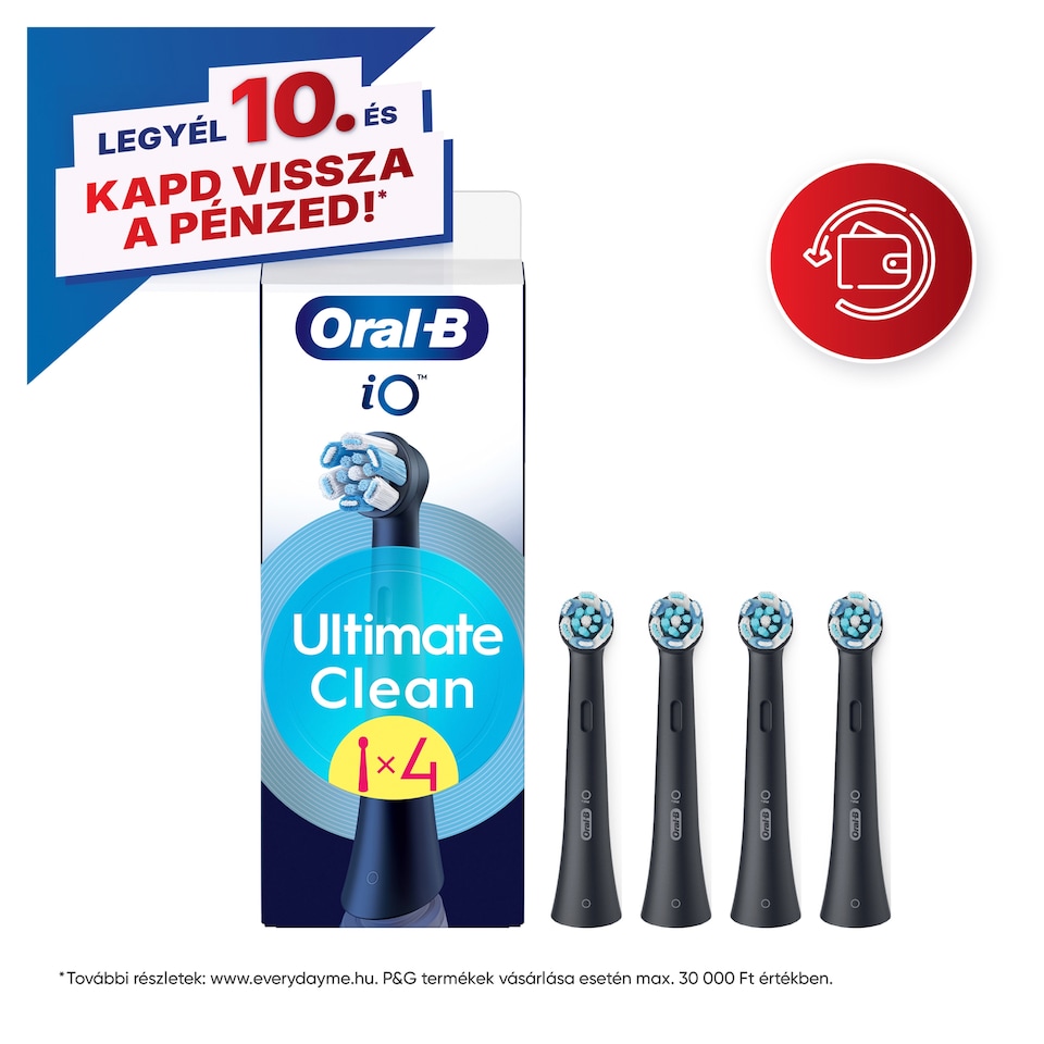 Oral-B iO Series Ultimate Clean, Fekete, Eredeti Fogkefefej, CrissCross Sörték, 4 1. kép