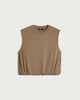 image 4 of F&F Sleeveless Bubble Hem Co-ord Top in Brown