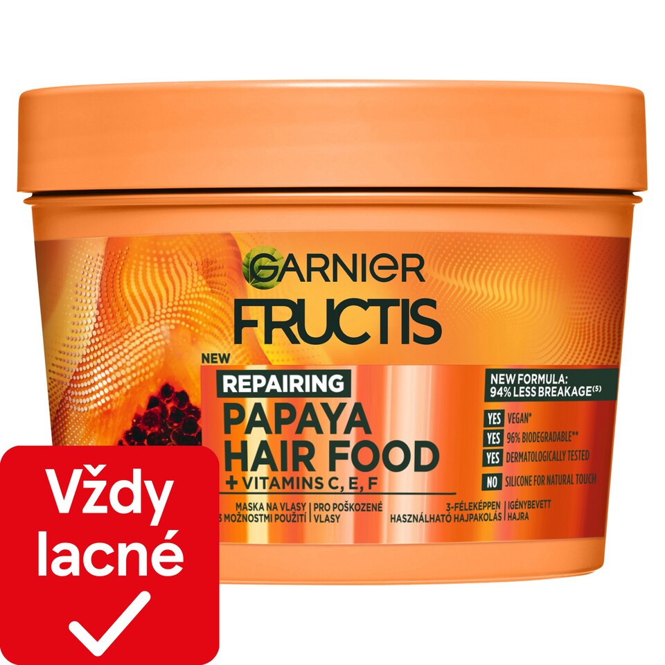 Garnier Fructis Hair Food Papaya regeneračná maska na poškodené vlasy, 400 ml
