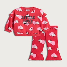 Hello Kitty Little Love 2-Piece Sweatshirt and Leggings in Hot Pink