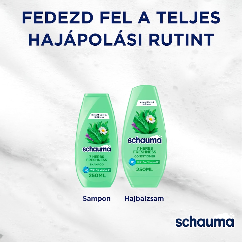 Schauma 7 gyógynövény sampon lelapulás ellen, zsíros hajra 250 ml  1. kép