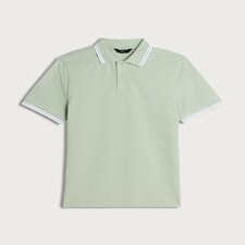 F&F Cotton Rich Tipped Short Sleeved Polo Shirt in Mint