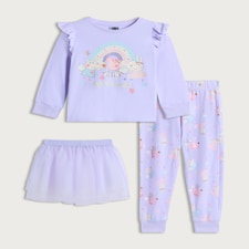 Peppa Pig 3-Piece Best of Friends Pyjama Set in Lilac