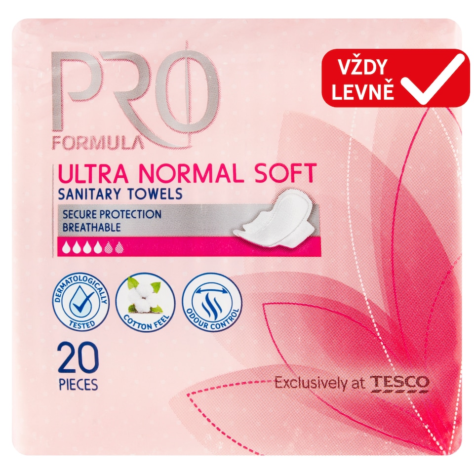 Tesco Pro Formula Wings Ultra Normal Soft Sanitary Pads with Wings 20 pcs