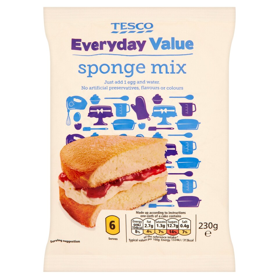 Tesco Everyday Value Sponge Mix 230G