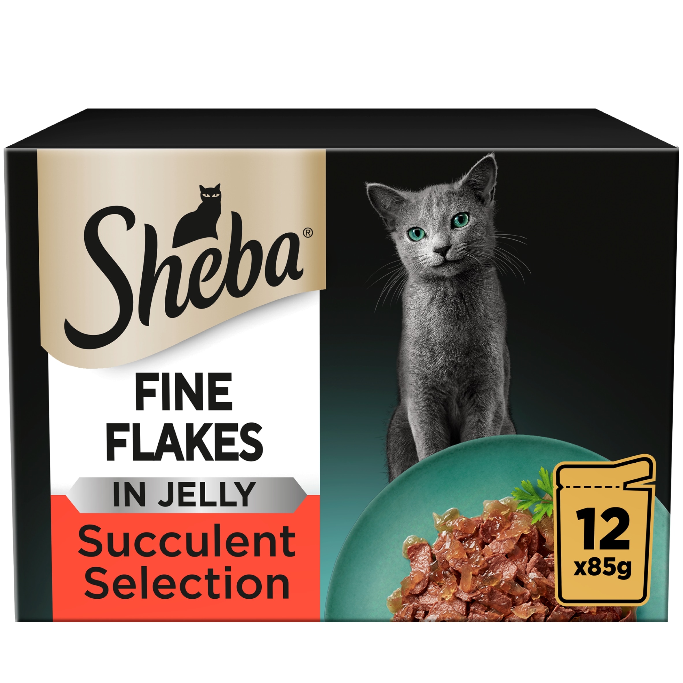 Sheba Fine Flakes Wet Cat Food Pouches Succulent Mix Jelly 12x85g