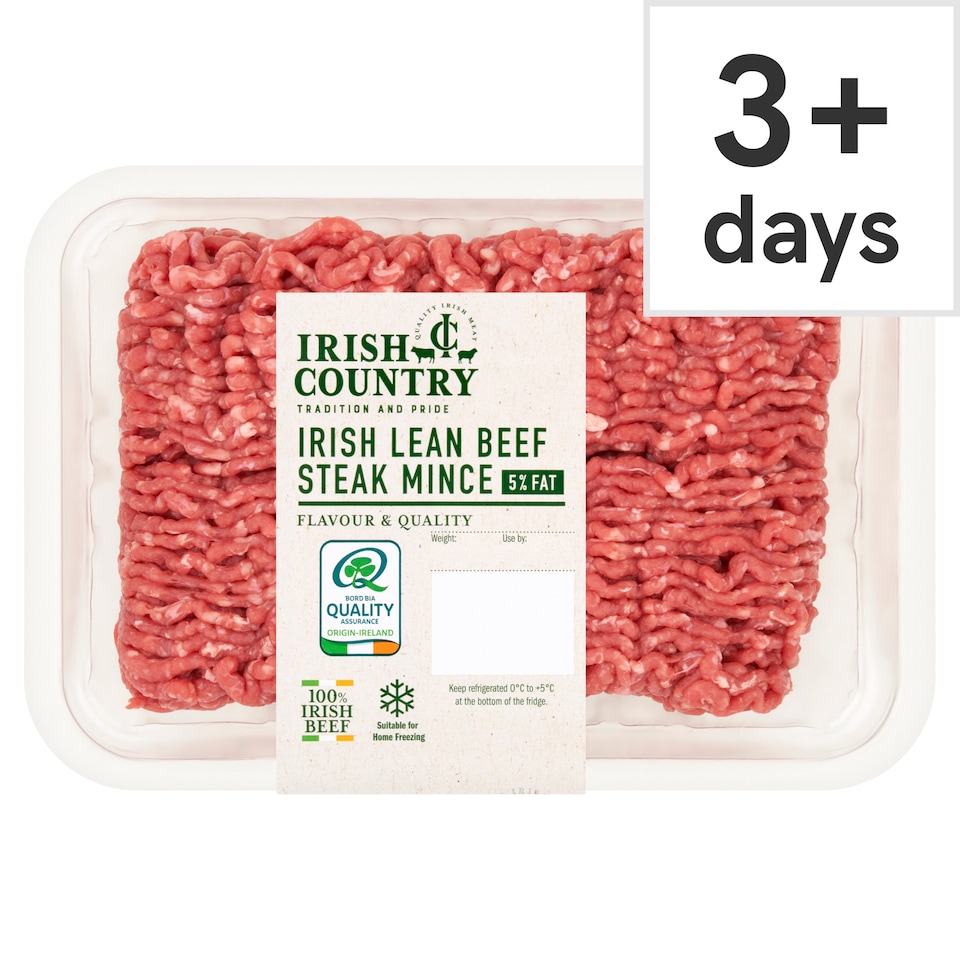 IRISH COUNTRY IRISH LEAN BEEF STEAK MINCE 5%FAT 800g