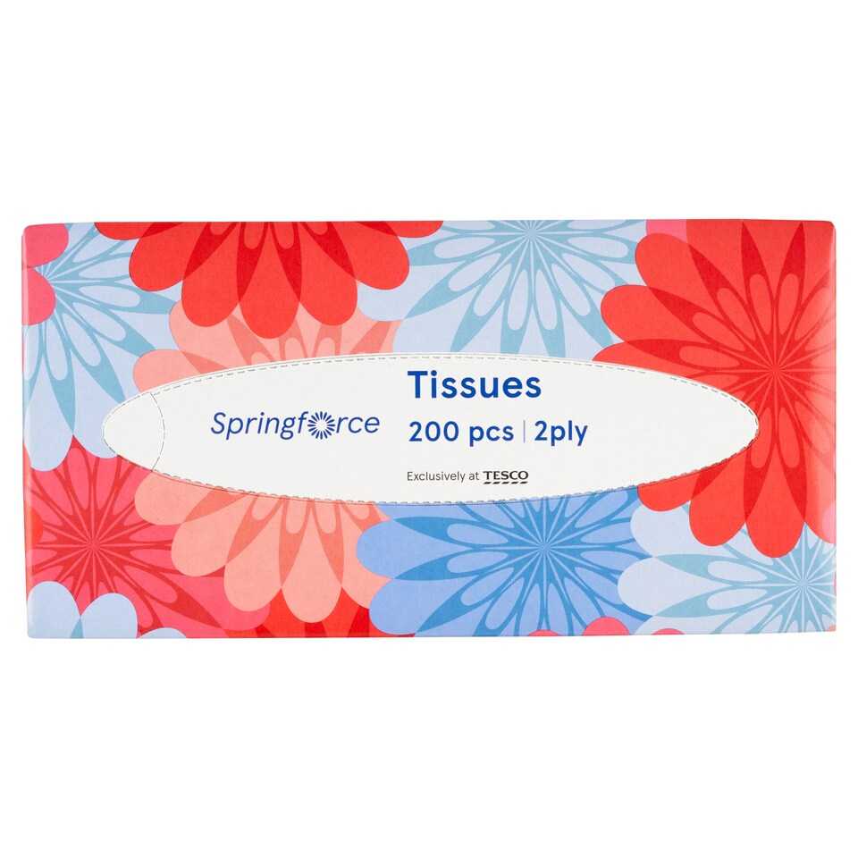obrázok 1 z Tesco Springforce Papierové vreckovky 2 vrstvy 200 ks