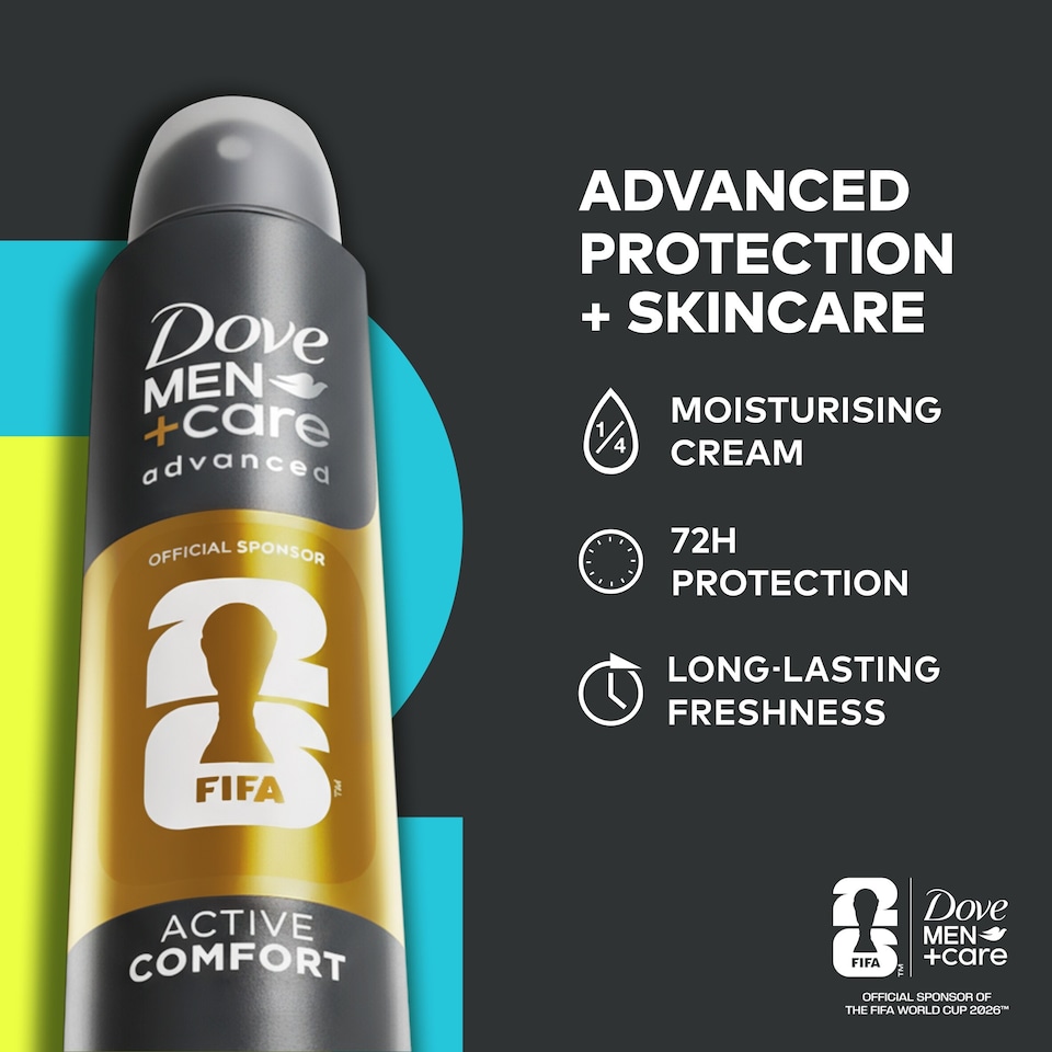 image 1 of Dove Men+Care Active Comfort 72h Antiperspirant Deodorant 200ml