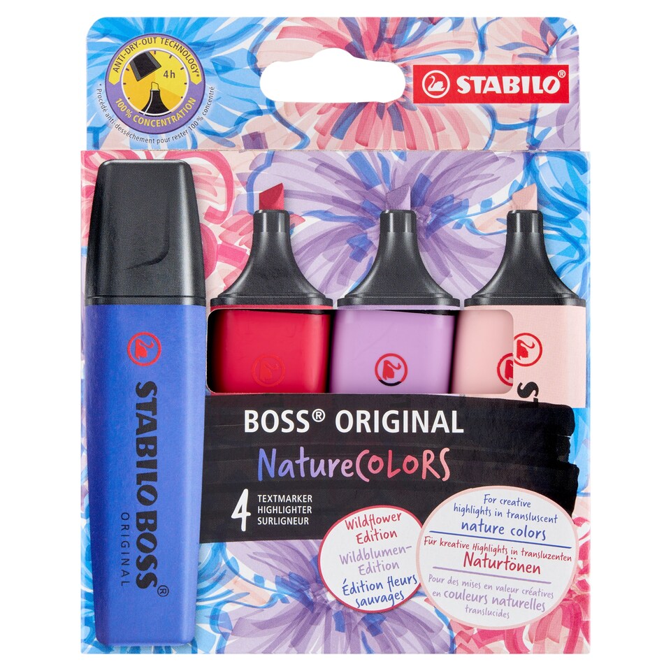 Stabilo Boss Wildflower sada zvýrazňovačů 4 ks