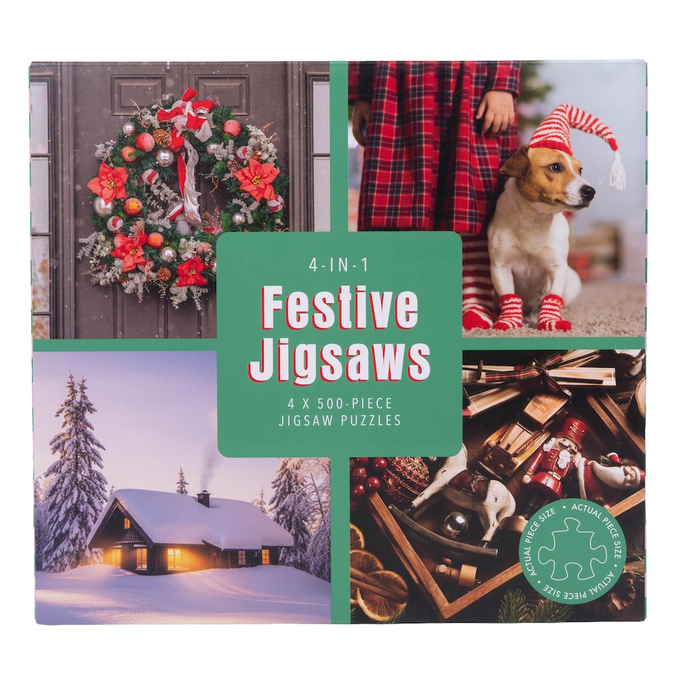 image 1 of Professor Puzzle Festive Jigsaws 4 In 1 Puzzles 4 X 500 Pieces