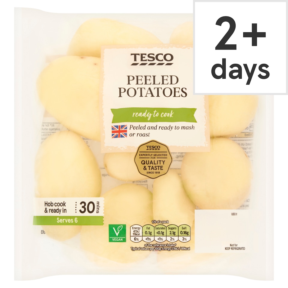 Tesco Peeled Potatoes 750G