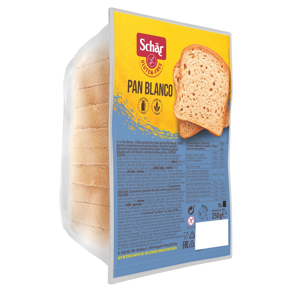 Schär Pan Blanco chléb speciální bez lepku krájený 250g