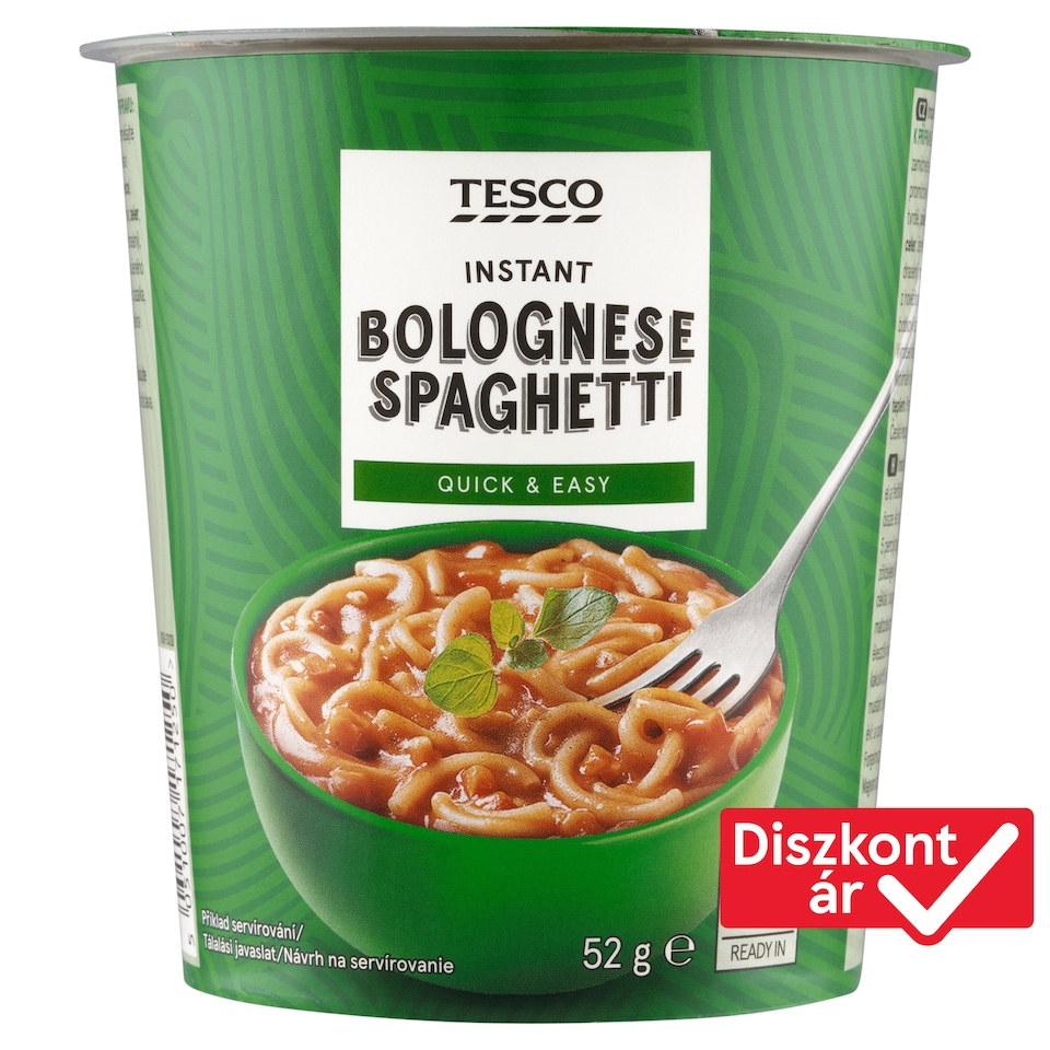 Tesco instant tészta bolognai szószban 52 g