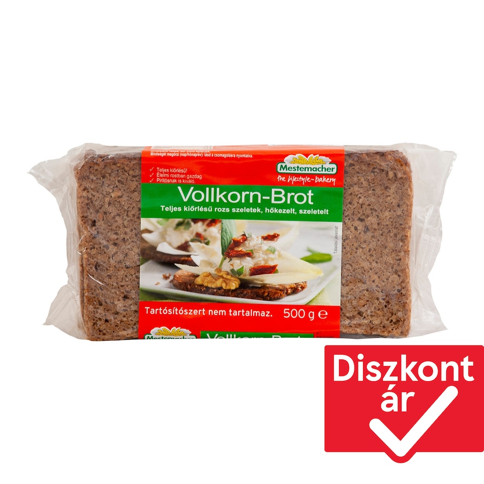 MESTEMACHER Teljes kiörlésű rozskenyér 500 g