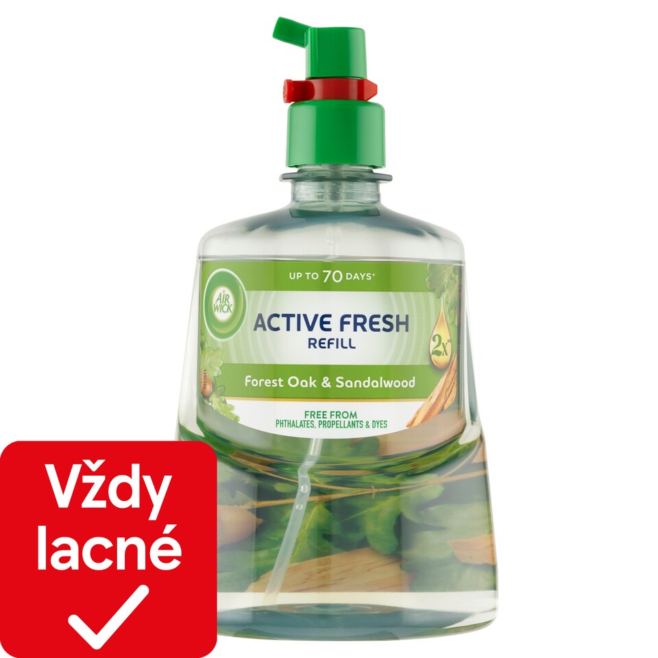 obrázok 1 z Air Wick Active Fresh Náplň na vodnej báze do automatického difuzéra dub a santalové drevo 228 ml
