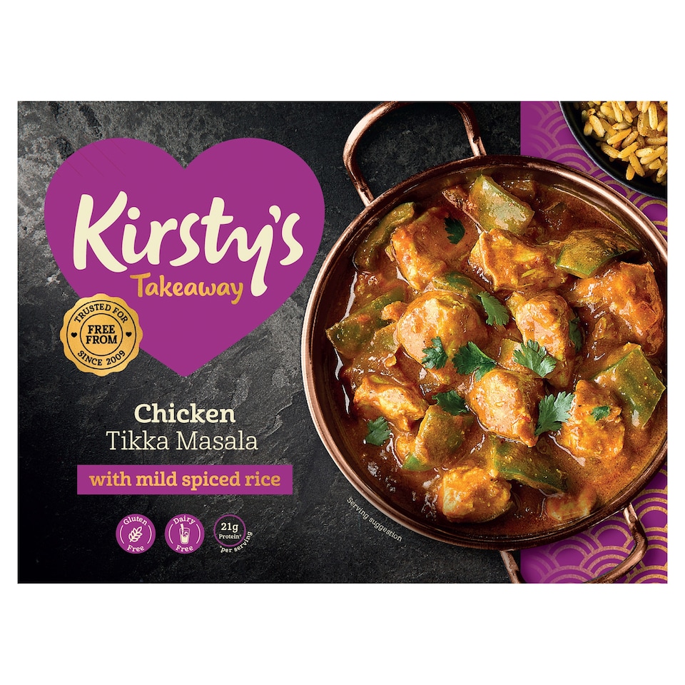 Kirsty's Gluten Free Chicken Tikka Masala & Spiced Rice 450G