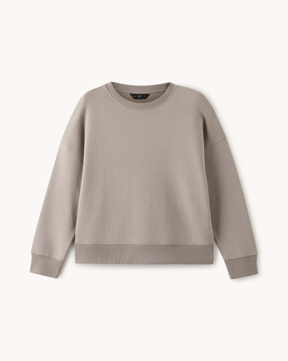 image 1 of F&F Cotton Rich Crew Neck Sweatshirt in Mink