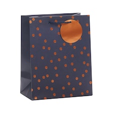 Tesco Navy Copper Spot Medium Bag
