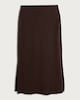 image 4 of F&F Split Hem Midi Slip Skirt in Chocolate