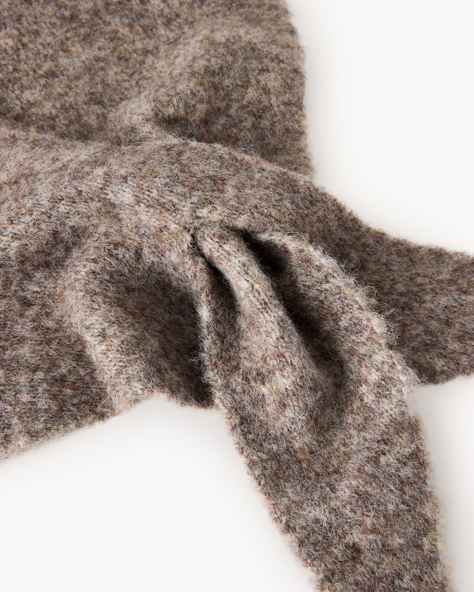 image 1 of F&F Wool Blend Neck Tie Scarf in Neutral
