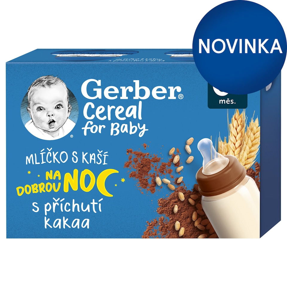 GERBER Cereal mliečko s kašou s príchuťou kakaa 2 x 200 ml