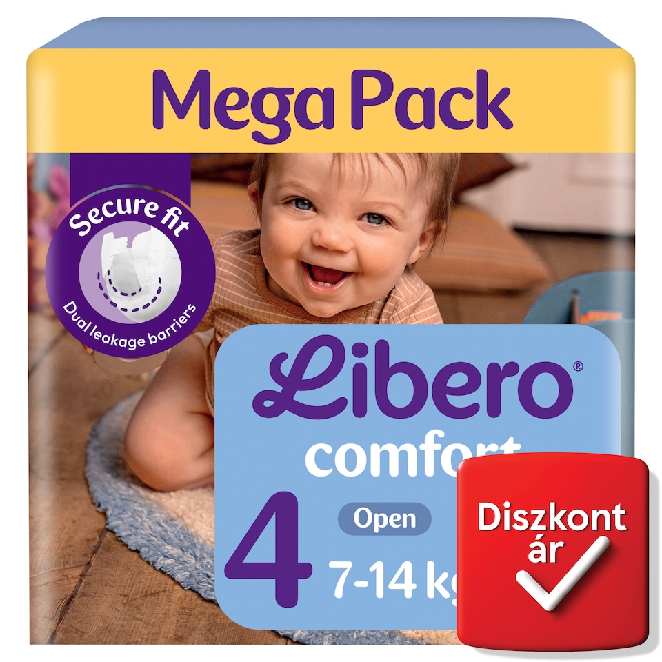 Libero Comfort Mega Pack pelenka, méret: 4, 7-14 kg, 74 db  1. kép
