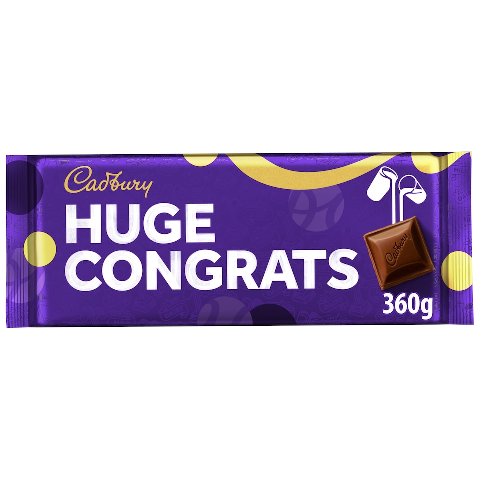 CADBURY DAIRY MILK HUGE CONGRATS CHOCOLATE BAR 360G