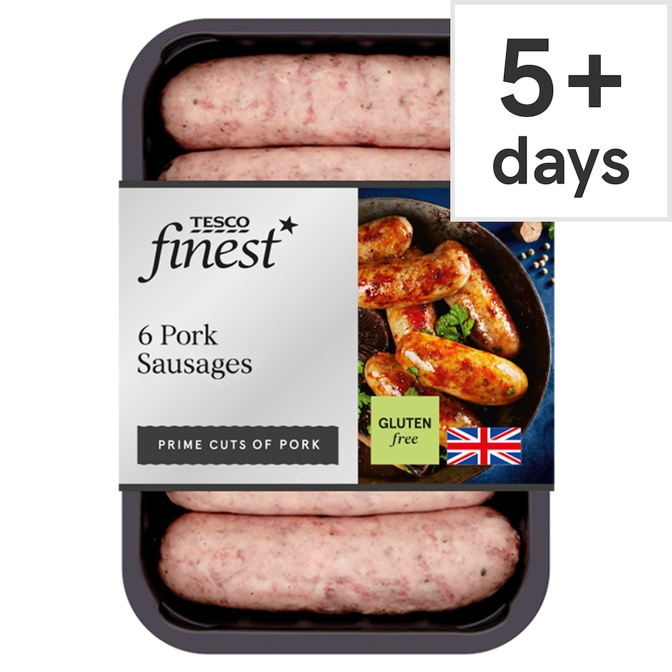Tesco Finest 6 Pork Sausages 400G