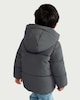 image 3 of F&F Boys Shower Resistant Hooded Padded Coat in Grey