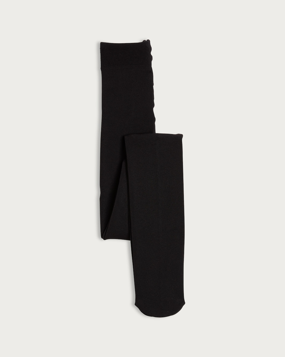 image 1 of F&F 200 Denier Opaque Thermal Tights in Black