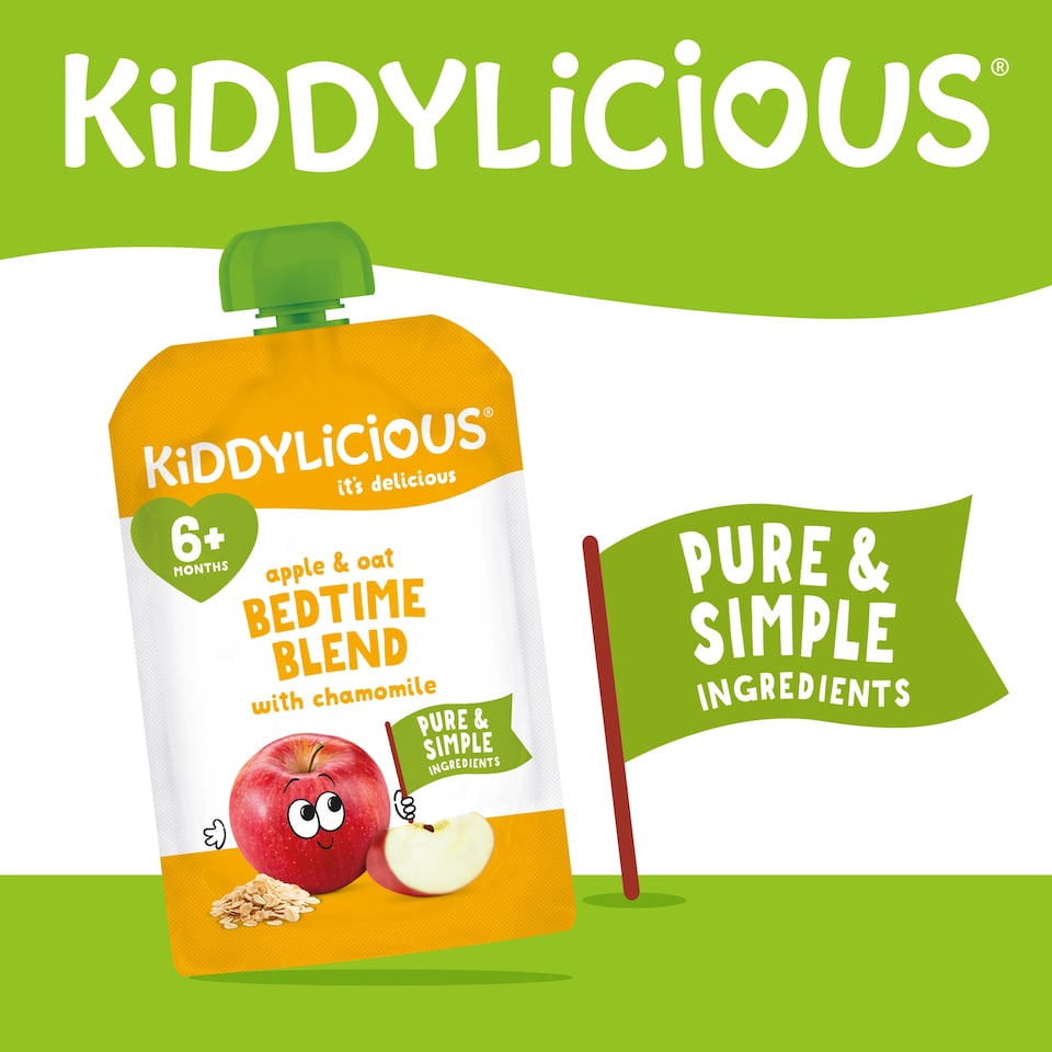 image 1 of Kiddylicious Apple & Oat Bedtime Blend 4x100g