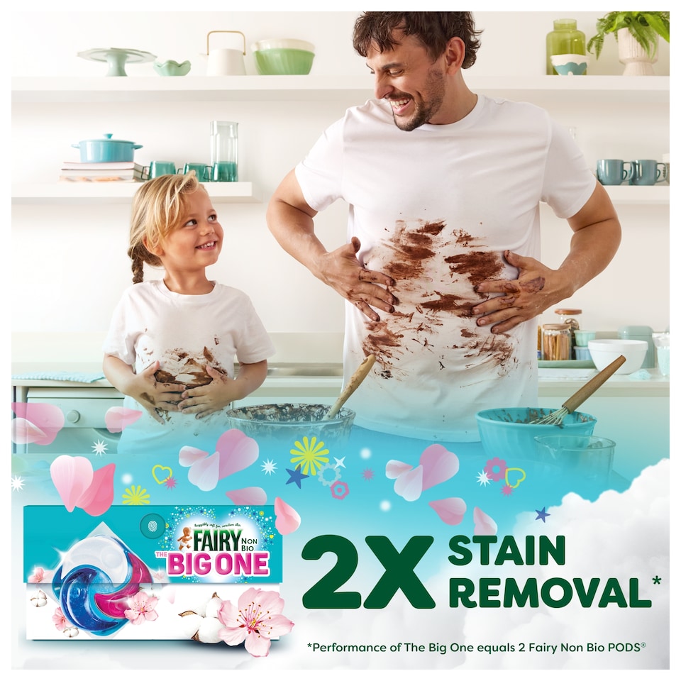image 1 of Fairy Non Bio The Big One Cherry Blossom & Nordic Cotton  Washing Liquid Pods 21 Washes 833.7g