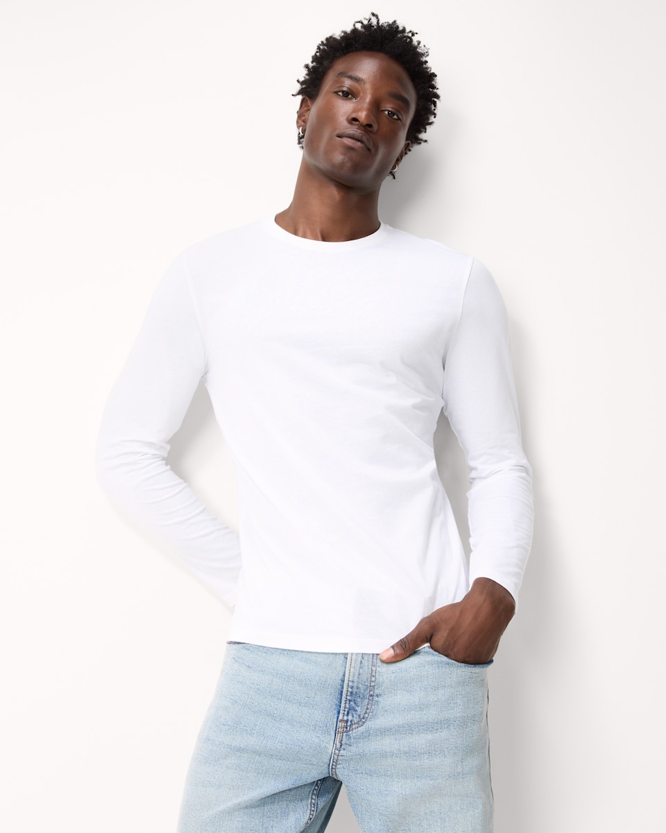 image 1 of F&F Pure Cotton Long Sleeved Top in White