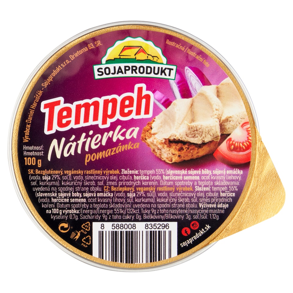 Sojaprodukt Tempeh nátierka 100 g