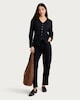 image 2 of F&F Pure Cotton Seam Detail Button Front Denim Shirt in Black