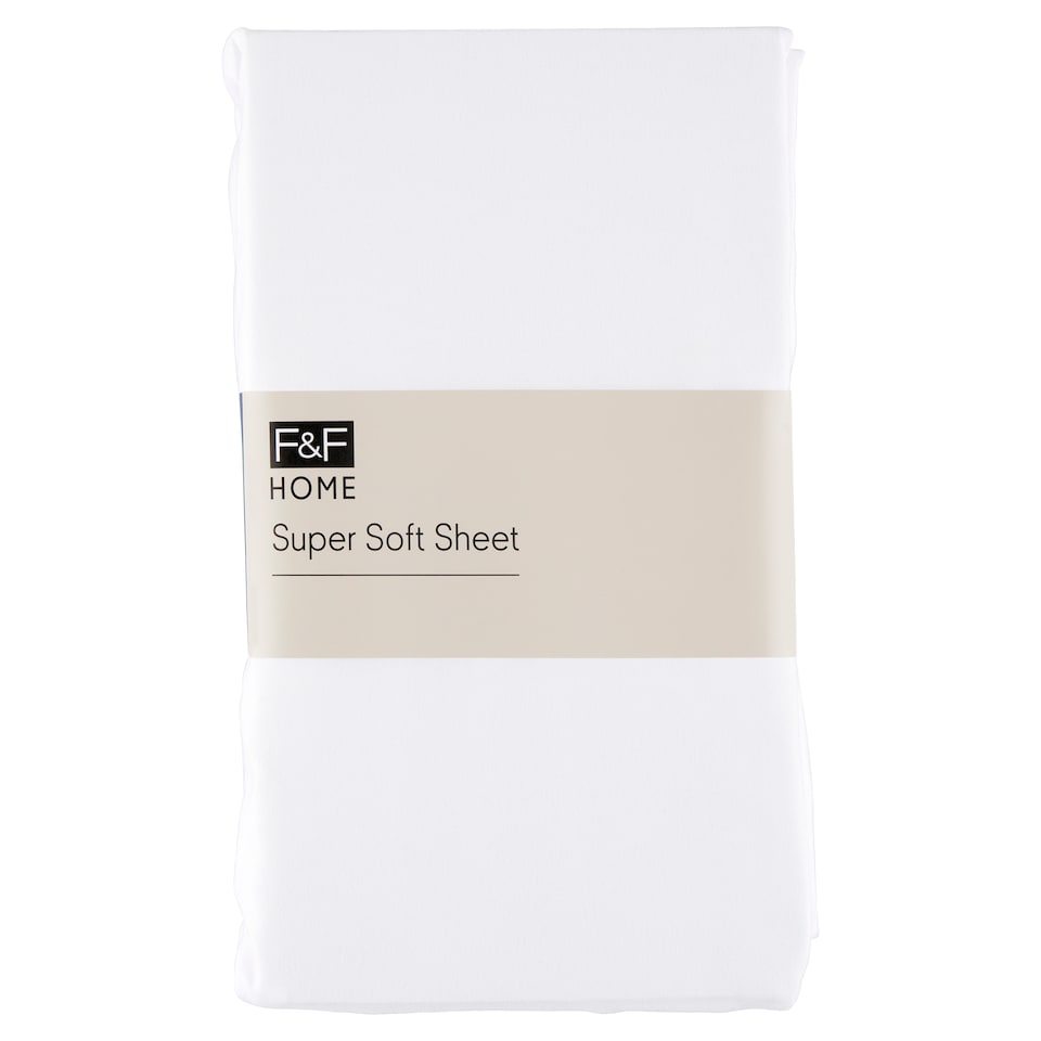 F&F Home White Microfiber Fitted Sheet 220 x 200 cm