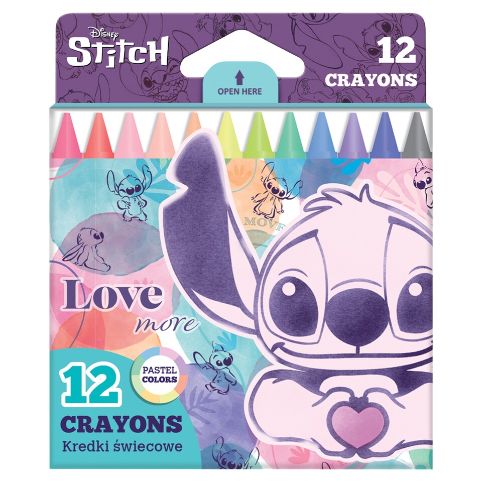 Obrázek 1 pro produkt Disney Stitch pastelové pastelky 12 ks