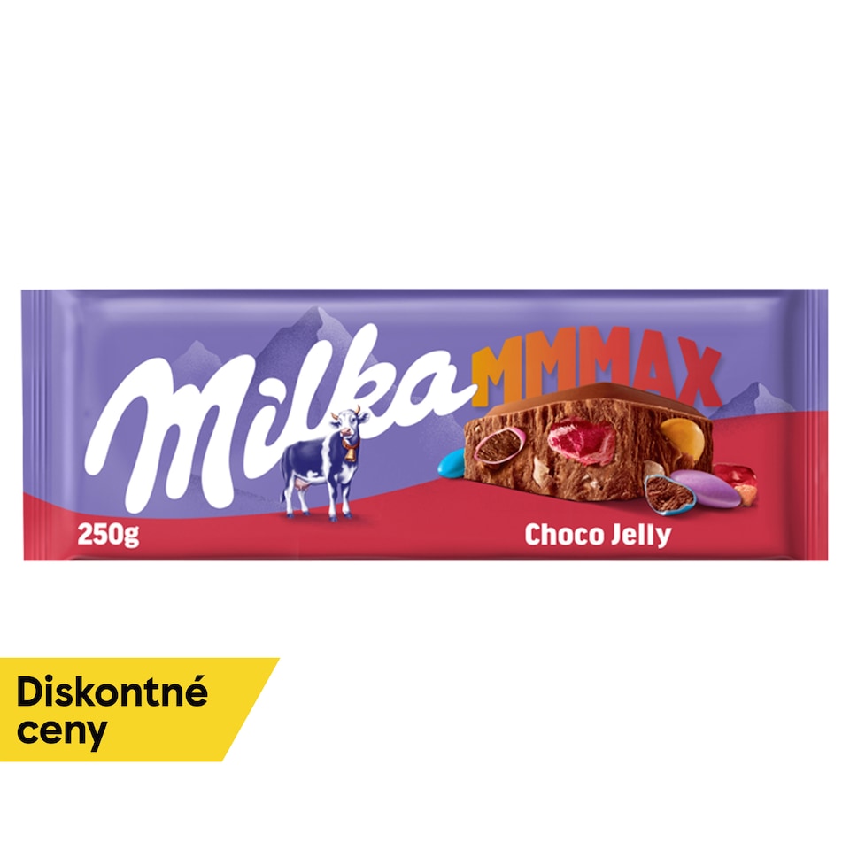 obrázok 1 z Milka Choco Jelly mliečna čokoláda z alpského mlieka so želé, dražé a praskajúcimi guličkami 250 g