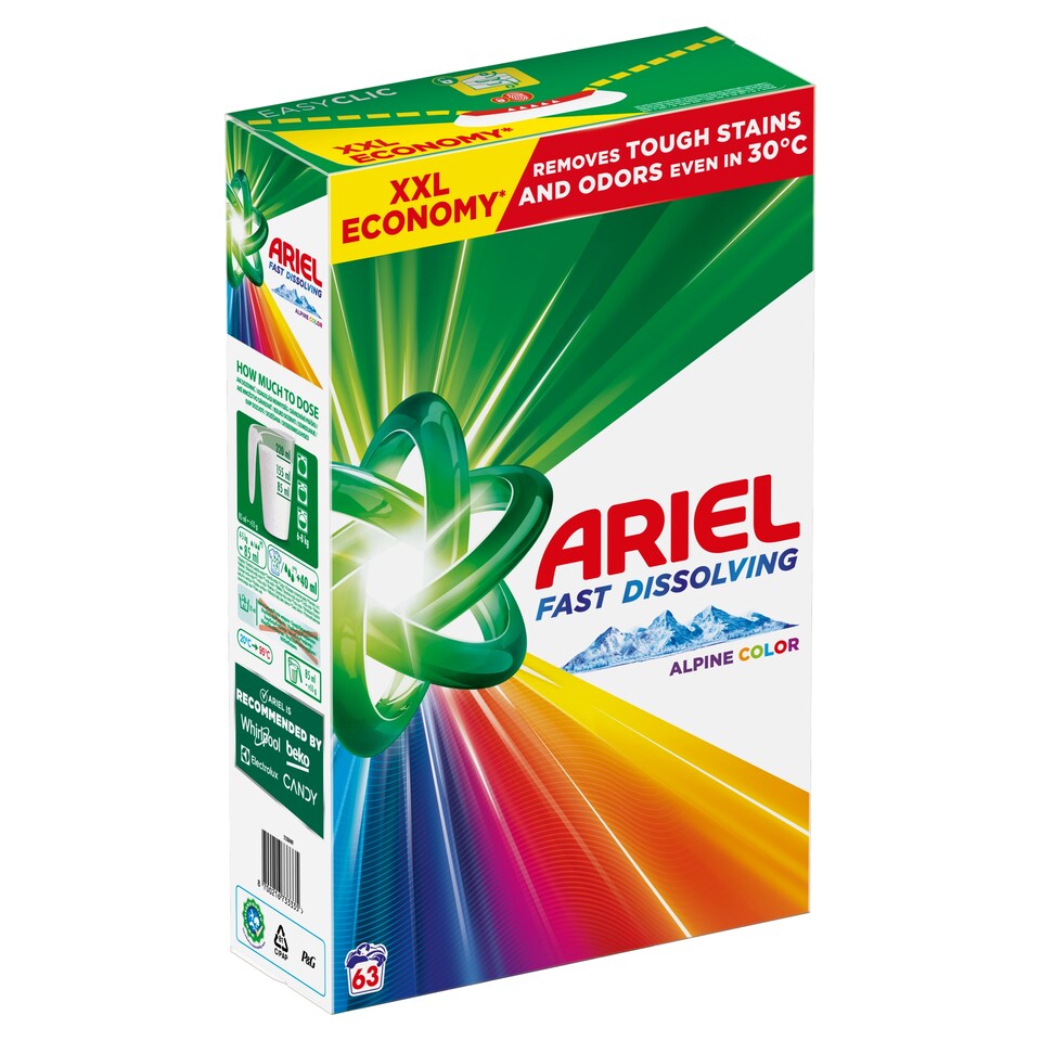image 1 of Ariel Washing Powder 3.465kg, 63 Washes, Color
