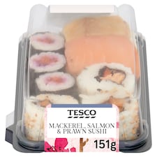 Tesco Mackerel, Salmon & Prawn Sushi 151g