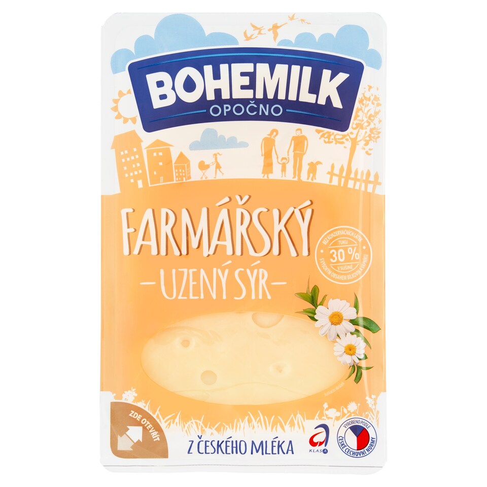 Obrázek 1 pro produkt Bohemilk Farmářský uzený sýr plátky 100g