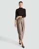image 2 of F&F Pleated Belted Barrel Leg Trousers in Brown